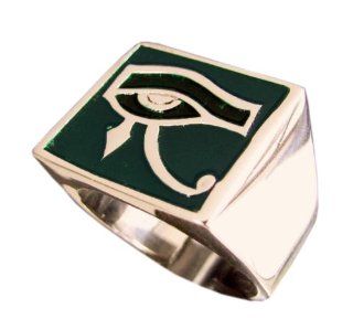 Bronze Eye of Horus Ring Egyption Eye of Ra Osiris Ring   Size 9.5 Jewelry