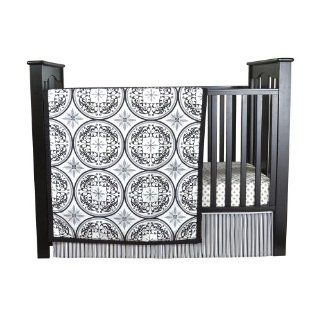 Trend Lab Medallions 6 Piece Crib Bedding Set   Black/White/Gray : Trend Lab Baby Crib Bedding Sets : Baby