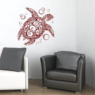 BIG Sea Turtle Vinyl Wall Decal Sticker Art  Home Dcor Burgundy/Reversed  