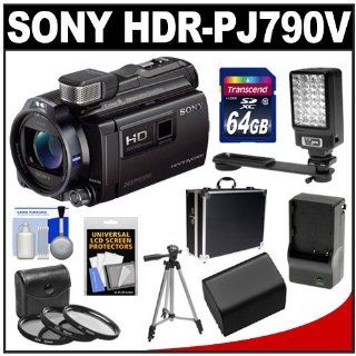 Sony Handycam HDR PJ790V 96GB 1080p HD Video Camera Camcorder with Projector (Black) with 64GB Card + Battery & Charger + Hard Case + LED Light + 3 Filters + Tripod + Accessory Kit : Sony Hd Videoc?mara : Camera & Photo
