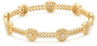 Freida Rothman "Classics" Collection Gold Nautical Button Stations Bangle Bracelet: Jewelry