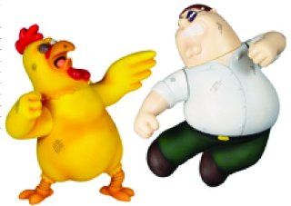 Mezco Family Guy Classics: Peter vs. Chicken Action Figure Set 2: Toys & Games