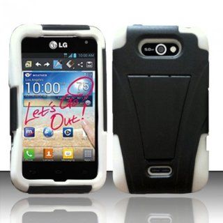 White Hard Soft Gel Dual Layer Cover Case for LG Motion 4G MS770: Cell Phones & Accessories