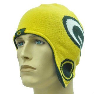 NFL Green Bay Packers Gameday Helmet Ear Flaps Fleece Beanie Knit Hat Toque : Sports Fan Beanies : Sports & Outdoors