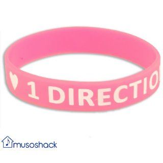 Hot Pink I Love 1 Direction Silicone Wristband, One Direction Bracelet, 1D: Toys & Games