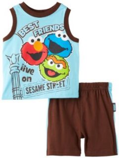 Sesame Street Baby Boys Infant 2 Piece Best Friends Short Set: Infant And Toddler Shorts Clothing Sets: Clothing