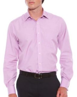 Savile Row Mens Lilac End on End Regular Fit French Cuff Dress Shirt Shirt Size 16" at  Mens Clothing store