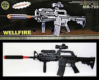 MR 799 M16 airsoft Spring Rifle bb gun M 16 mr 799 night light, and red cross scope #MR 799 : Sports & Outdoors
