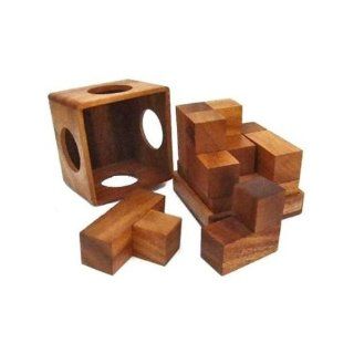 Soma Cube (Medium) Wooden Brain Teaser Puzzle: Toys & Games