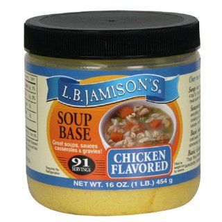 LB Jamison's Regular Soup Base, Chicken Flavored, 16 Ounce Jars (Pack of 6) : Packaged Consommes Soups : Grocery & Gourmet Food