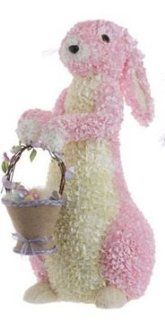 RAZ Imports Easter Bunny Tales 20" Glittered Hydrangea Bunny with Basket   Collectible Figurines