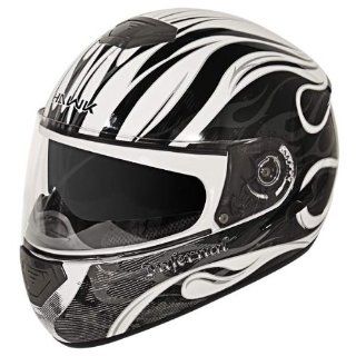 Hawk GLD 807 Infernal Series Glossy White/Black Full Face Helmet   Small Automotive