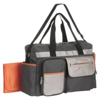 Graco Tangerine Duffle Diaper Bag   Gray/Orange
