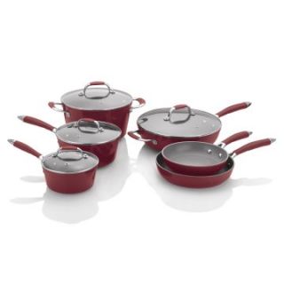 Michelle B. by Fagor Induction Ready Forged Aluminum 10 Piece Cookware Set   Red   Cookware Sets