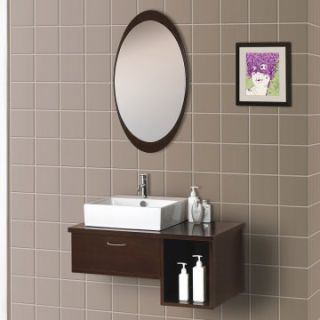 DreamLine Modern 31.5 in. Single Bathroom Vanity with Mirror   Walnut   Single Sink Bathroom Vanities