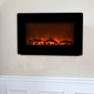 Fire Sense Black Wall Mounted Electric Fireplace   Electric Fireplaces