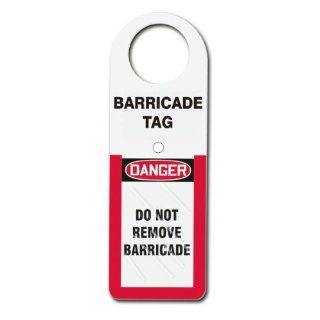 Accuform Signs TSS817 Plastic Status Alert Tag Holder, Legend "DANGER DO NOT REMOVE BARRICADE", 4 1/2" Width x 12" Height x 0.060" Thickness, Black/Red on White: Lockout Tagout Locks And Tags: Industrial & Scientific