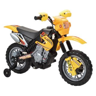 Happy Rider Dirt Bike Motorcycle Battery Powered Riding Toy   Yellow   Battery Powered Riding Toys