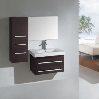 Virtu USA Antonio 29 in. Espresso Single Sink Bathroom Vanity Set with Faucet   Single Sink Bathroom Vanities