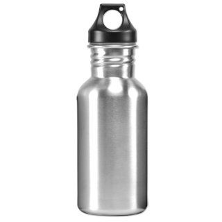 Eco Friendly Wide Mouth 17 oz, 500 mL Stainless Steel Water Bottle   BPA Free, Brushed Metal Silver : Camping And Hiking Equipment : Sports & Outdoors
