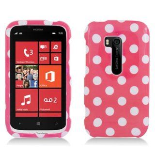 Nokia Lumia 822 [Verizon] Premium Hard Shell Case (Polka Dots   White / Pink): Cell Phones & Accessories