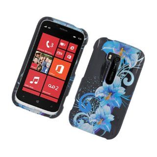 Blue Flower Hard Cover Case for Nokia Lumia 822: Cell Phones & Accessories