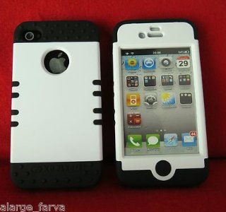 iPhone 4 4S ishield Rigid Case Heavy Duty Snap On Black and White: Everything Else