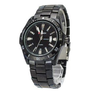 CURREN 8110 Casual Water proof Date Display Stainless Steel Japan Quartz Movement Men's Watch Black Band and Dial   JUST ARRIVE!!!: Watches