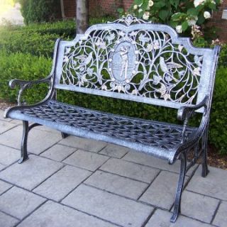 Oakland Living Golfer Cast Aluminum Bench in Antique Pewter Finish   Outdoor Benches