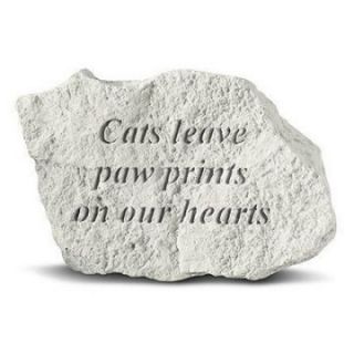 Cats Leave Paw Prints Pet Memorial Accent Stone   Garden & Memorial Stones