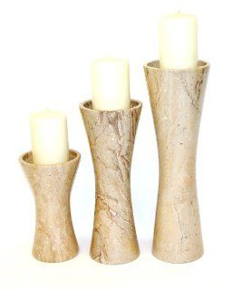 Sahara Beige Marble Candle Holder (Set of 3)  CS825SB   Candleholders