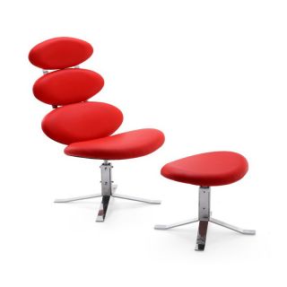 Spinal Chair and Ottoman   Red   Accent Chairs