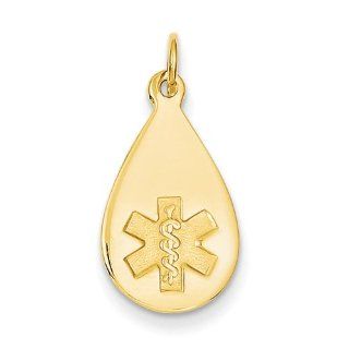 14k Yellow Gold Medical Jewelry Unenameled Pendant. Metal Wt  1.37g Jewelry