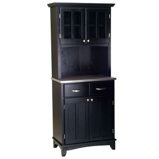 Home Styles Small Wood Bakers Rack with Two Door Hutch   Bakers Racks