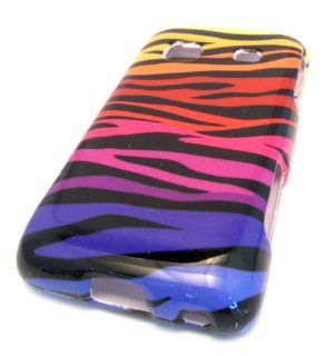 Samsung Galaxy M828c Precedent Rainbow Multi Color Zebra Design HARD Cover Case Skin Straight Talk Protector Hard: Cell Phones & Accessories