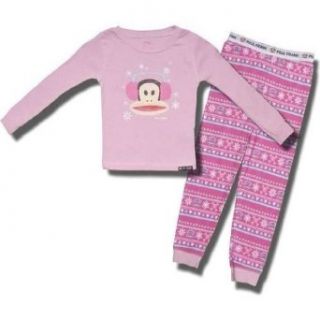 Paul Frank "Winter Monkey" 2 piece Pink Pajamas for Girls   6X Clothing