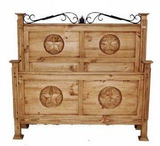 Queen Size Rustic/Western San Gabriel Bed With Star: Home & Kitchen