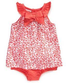 First Impressions Baby girls Leopard Print Sunsuit Infant And Toddler Rompers Clothing