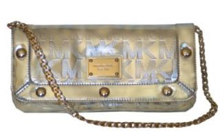 Michael Kors Mirror Metallic Delancy Clutch Handbag Bag Purse: Shoulder Handbags: Shoes