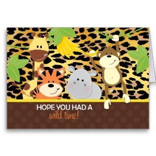 Leopard Jungle Friends Baby Shower Thank You Cards : Greeting Cards : Office Products