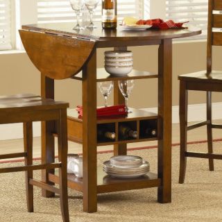 Ridgewood Counter Height Drop Leaf Dining Table with Storage   Mahogany   Dining Tables