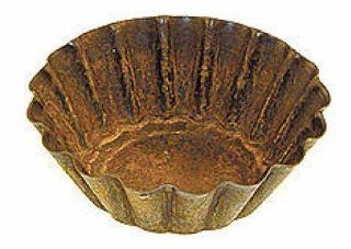 3" Primitive Rusty Metal Fluted Candle Pan Tart Mold   Set of 10: Kitchen & Dining