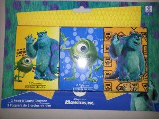 Disney Pixar Monsters, Inc University 3 pack 8 Count Crayons: Toys & Games