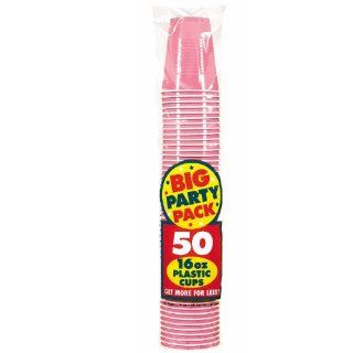New Pink Big Party Pack   16 oz. Plastic Cups: Toys & Games