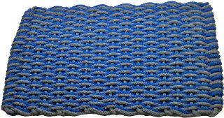 Texas Rope Doormats 148 Indoor and Outdoor Doormats, 18 by 30 Inch, Bright Blue/Gray Wave with Gray Insert  Patio, Lawn & Garden