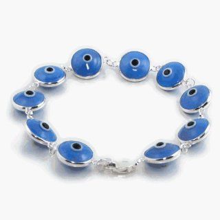 Sterling Silver Lavender Evil Eye Bracelet, Big Beads: Jewelry