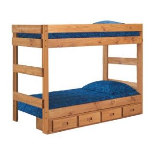 Chelsea Home Twin over Twin 1 Piece Bunk Bed   Ginger Stain   Bunk Beds