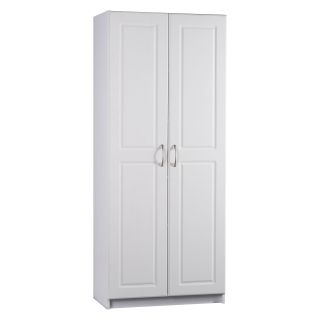 Ameriwood Contemporary Deluxe Double Door Pantry Cabinet in White   Pantry Cabinets