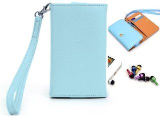 Nokia Lumia 822 4G LTE Mobile Phone Baby Blue Wallet Clutch Cover Case Pouch with Bonus Mini Stylus Earphone Plug (Color & Style May Vary) + EnvyDeal Velcro Cable Tie Cell Phones & Accessories
