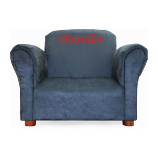 Fantasy Furniture Personalized Kids Mini Chair Navy Microsuede   Specialty Chairs